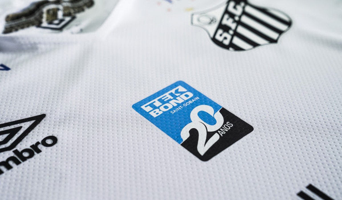Tekbond estampará selo comemorativo dos seus 20 anos na camisa do Santos FC