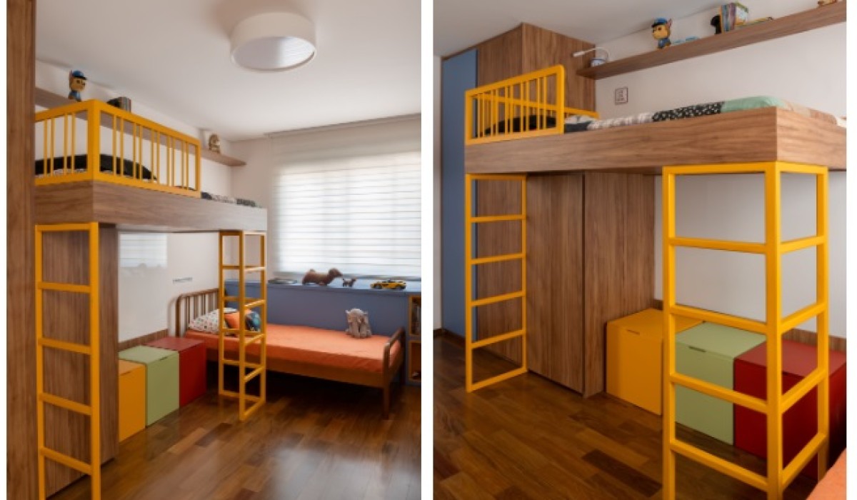 Beliches nos quartos infantis proporcionam segurança e funcionalidade