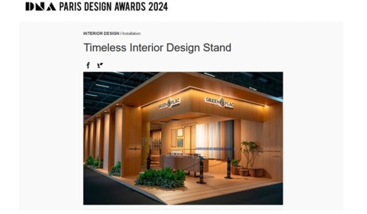 Greenplac vence DNA Paris Design Awards com o projeto de stand na Expo Revestir e comunicação visual 2024
