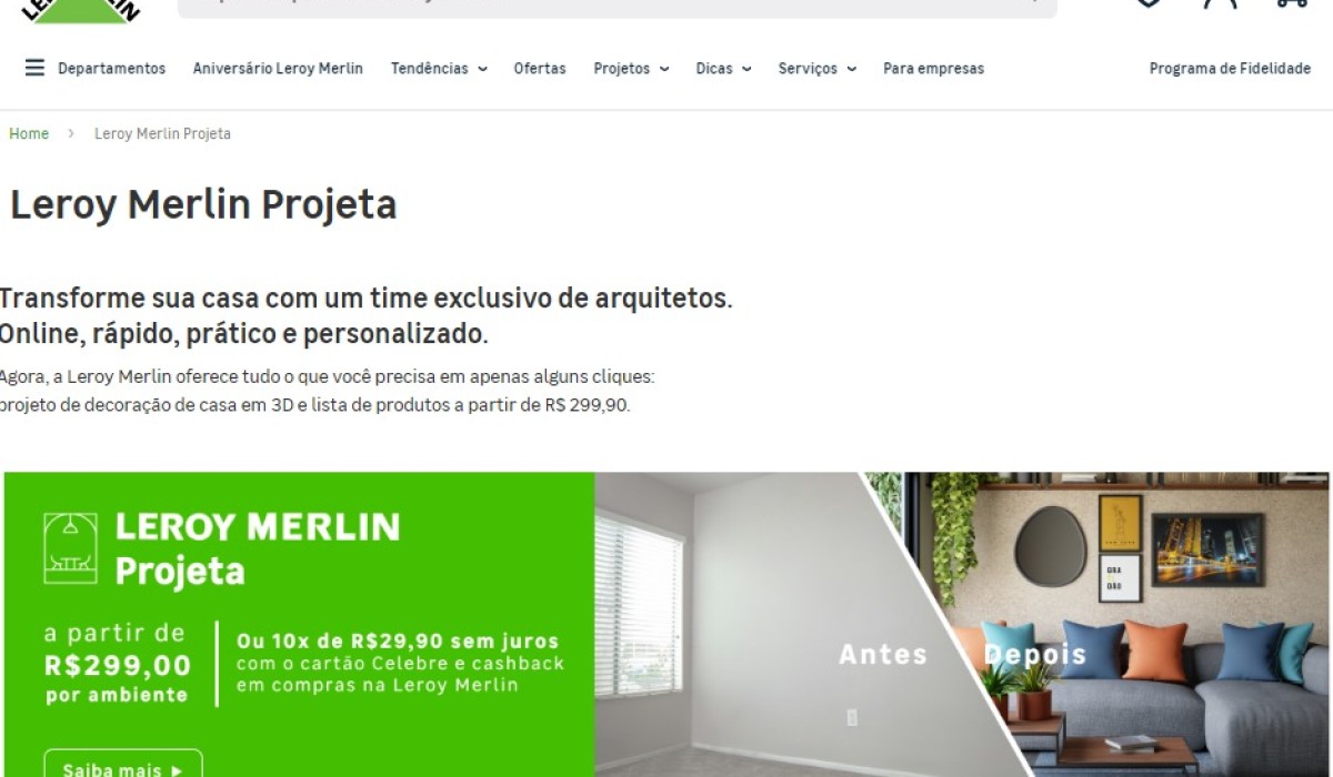 LEROY MERLIN inova e lança plataforma para projetos de decoração online