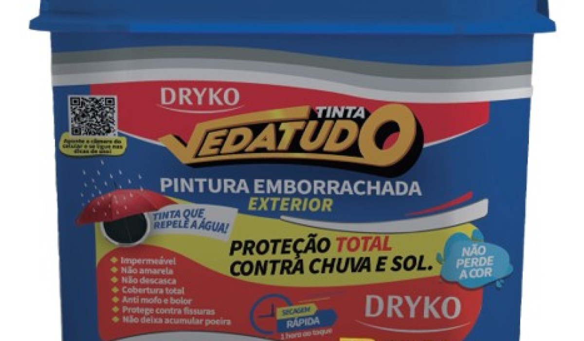 DRYKO lança Tinta Vedatudo que promove uma pintura emborrachada nas paredes externas