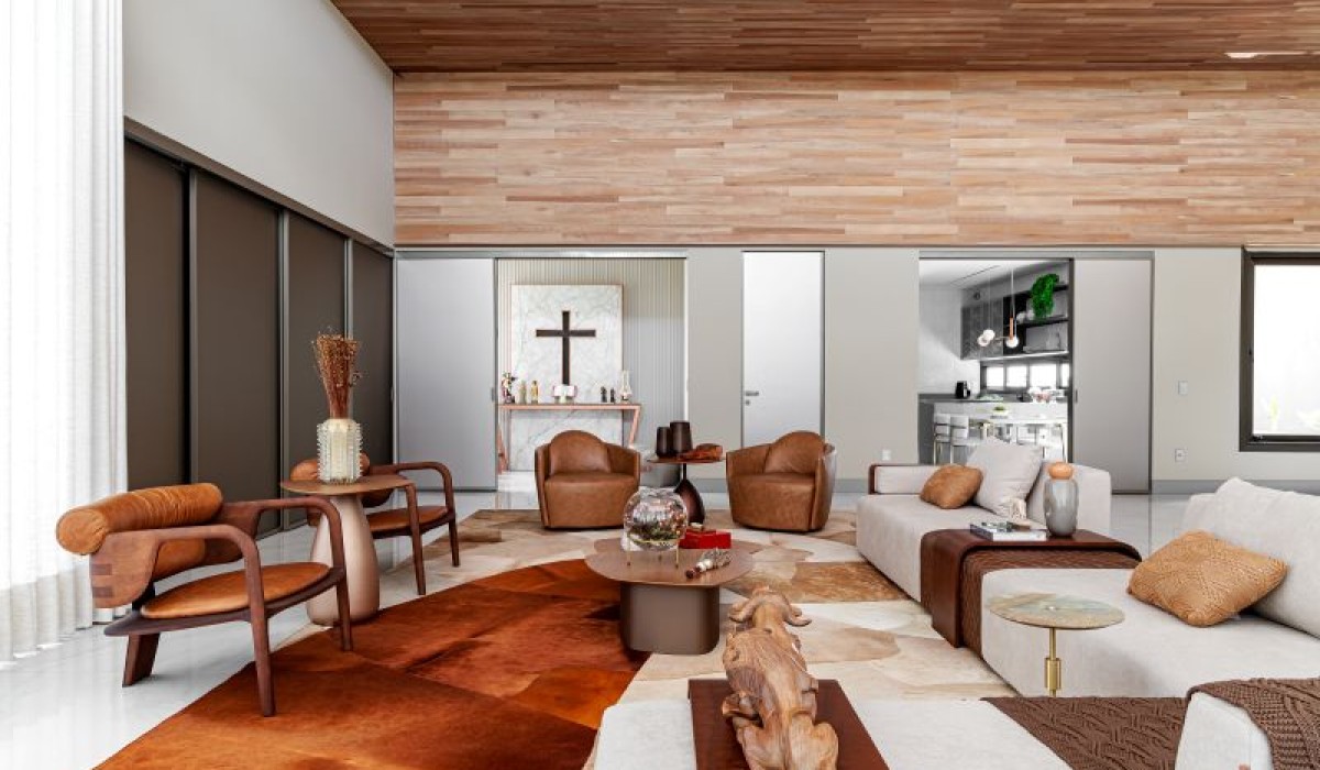 Arquitetura que abraça valoriza integração e aconchego em casa de campo com pé-direito alto em Alagoas