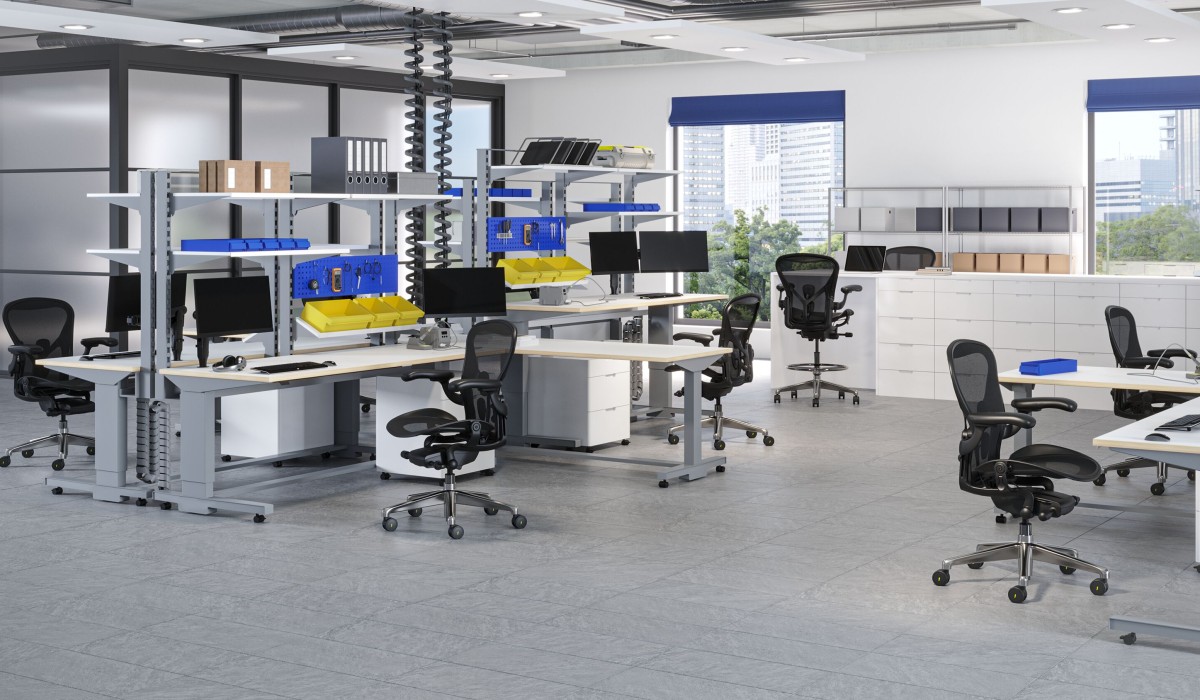 Herman Miller apresenta a cadeira e o banco Aeron ESD para ambientes de descarga eletrostática (ESD) de alto desempenho