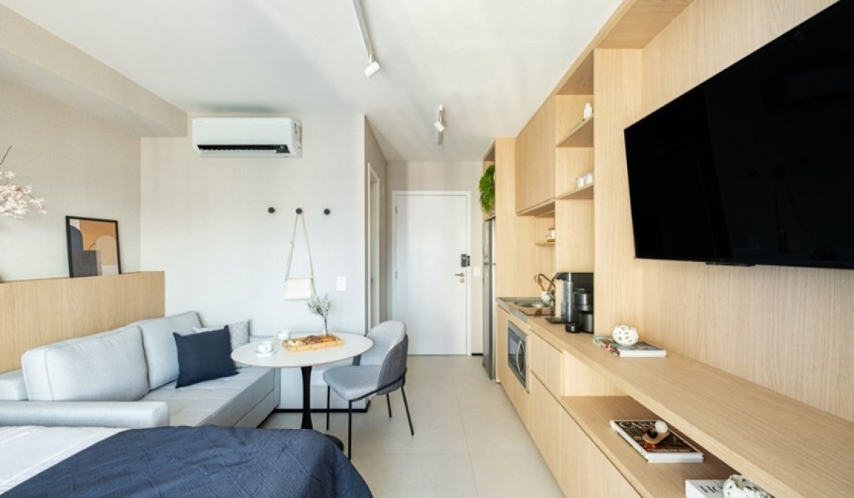 Studio de 24 m² mostra que morar bem é questão de planejamento