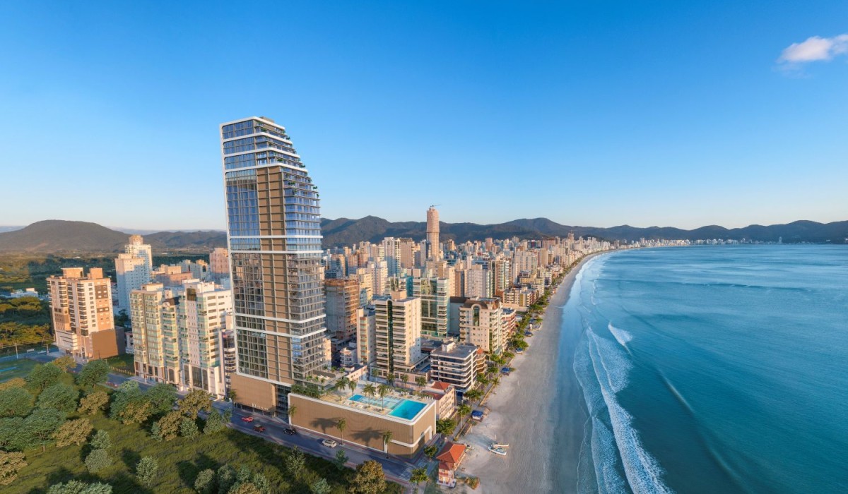 Edifício de luxo em Itapema avança acima do 40º andar com engenharia testada na Europa